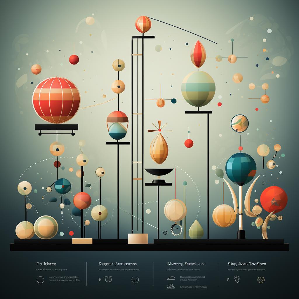 A diagram showing different types of visual balance